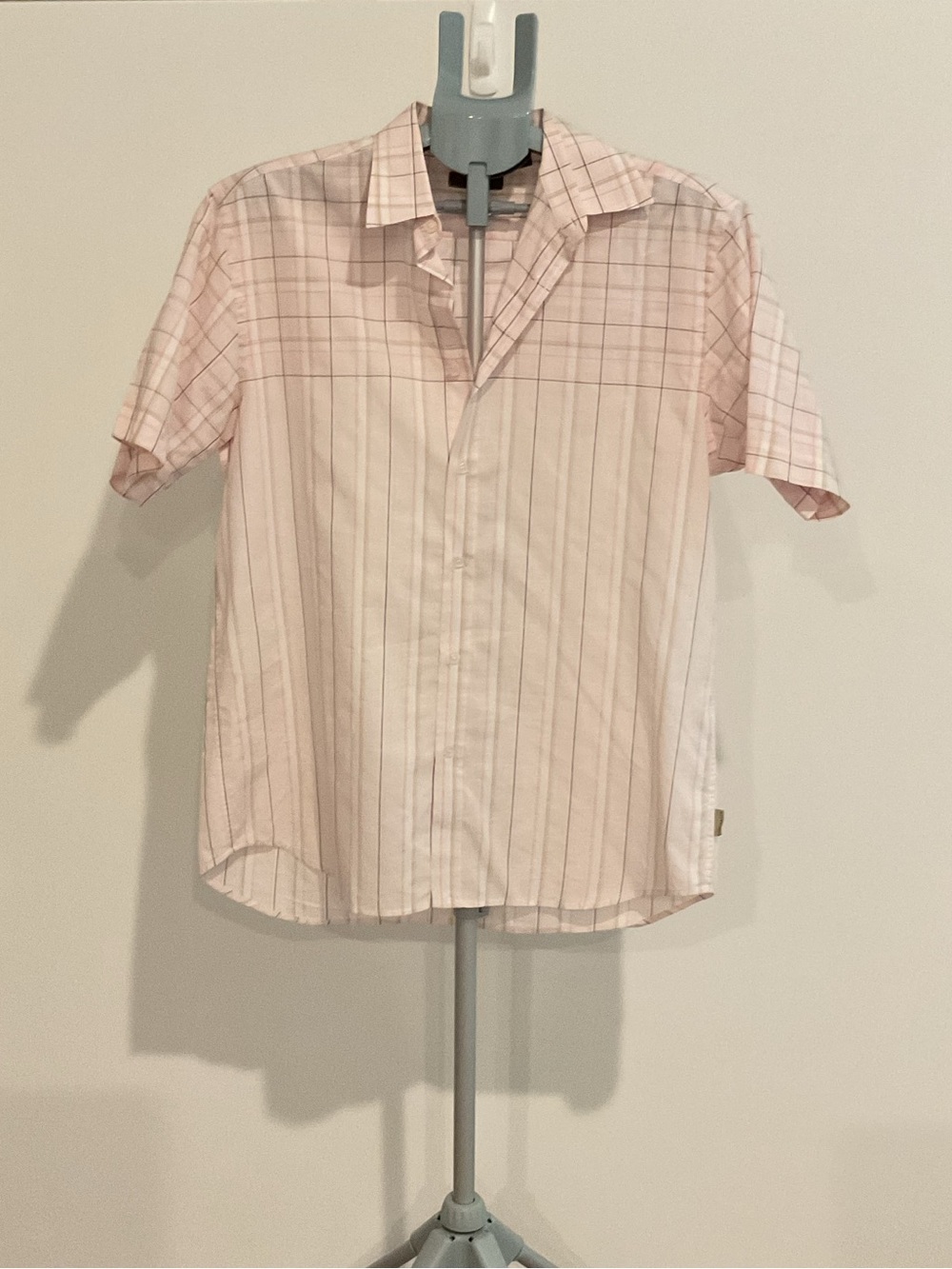 Ted Baker Pale Pink Striped Short Sleeve Dress Shirt